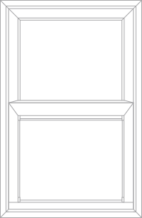 rendering of a double hung window